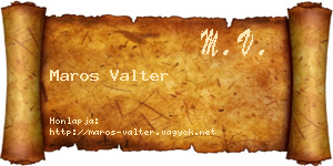 Maros Valter névjegykártya